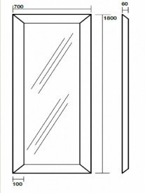 Зеркало напольное в раме Kerasan Retro 70х180 см чёрный глянцевый 736601