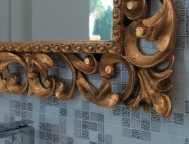 Дзеркало у ванну кімнату ArtCeram Barocca 73х93 см золото ACS001 73