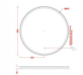 Зеркало в ванную комнату Artceram Look Ø80 см с LED-подстветкой черный матовый ACS016 17