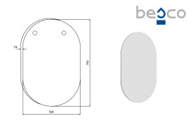 Дзеркало у ванній кімнаті Besco Akya 50х75 см графіт матовий LA-50-GM
