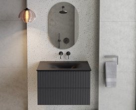 Зеркало в ванную комнату Besco Akya 50х75 см графит матовый LA-50-GM