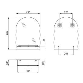 Зеркало у ванну кімнату Kroner KRM Belantis-ACS702 43,5х59 см з полицею CV022927