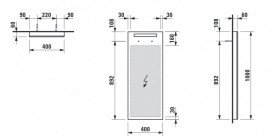 Зеркало в ванную комнату Laufen IL Bagno Alessi One 40х100 см с LED-подстветкой H4484110972001