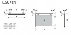 Дзеркало у ванній кімнаті Laufen Leelo 60 см з LED-підсвічуванням та природним світлом 3 сенсорних вимикача H4476339501441