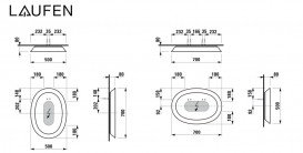 Зеркало в ванную комнату Laufen The New Classic 50 см с LED-подсветкой керамика белый H4060700850001