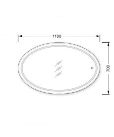 Дзеркало у ванну кімнату Мийдодір Magda 110x70 см S з LED підсвічуванням із сенсором 00-0006336