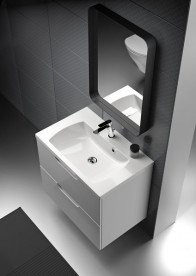 Зеркало в ванную комнату Ravak Strip 50х70 см с LED-подстветкой алюминий черный X000001569