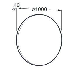 Зеркало в ванную комнату Roca Luna Ø100 см рама металл черный матовый A812419000