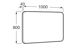 Дзеркало у ванній кімнаті Roca Luna 100x80 см з підсвіткою рама метал чорний матовий A812423000