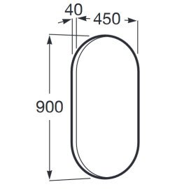 Зеркало в ванную комнату Roca Luna 45х90 см рама металл черный матовый A812420000