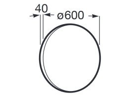 Дзеркало у ванній кімнаті Roca Luna Ø60 см рама метал чорний матовий A812417000