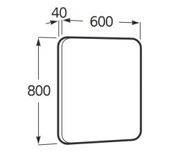 Зеркало в ванную комнату Roca Luna 60x80 см с подсветкой рама металл черный матовый A812421000
