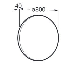 Дзеркало у ванну кімнату Roca Luna Ø80 см рама метал чорний матовий A812418000