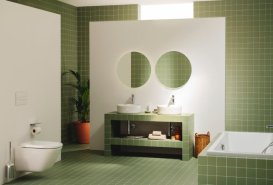 Зеркало в ванную комнату Roca Luna Ø80 см с подсветкой рама металл черный матовый A812426000