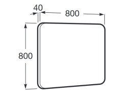 Зеркало в ванную комнату Roca Luna 80x80 см рама металл черный матовый A812414000