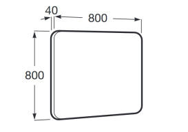 Зеркало в ванную комнату Roca Luna 80x80 см рама металл черный матовый A812414000
