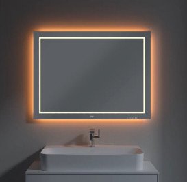 Зеркало в ванную комнату Villeroy & Boch Finion 100х75 см с подсветкой и настенным освещением G6001000