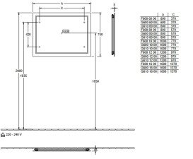 Зеркало в ванную комнату Villeroy & Boch Finion 100х75 см с подсветкой и настенным освещением G6001000