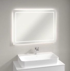 Зеркало в ванную комнату Villeroy & Boch Finion 100х75 см с подсветкой и настенным освещением G6001000