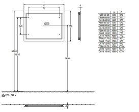 Дзеркало у ванній кімнаті Villeroy & Boch Finion 100х75 см з підсвічуванням обігрівом та аудіосистемою G6101000