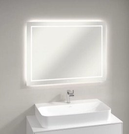Дзеркало у ванній кімнаті Villeroy & Boch Finion 100х75 см з підсвічуванням обігрівом та аудіосистемою G6101000