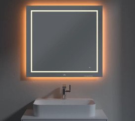 Дзеркало у ванній кімнаті Villeroy & Boch Finion 80х75 см з підсвічуванням обігрівом та аудіосистемою G6108000