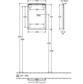 Дзеркало у ванній кімнаті Villeroy & Boch More To See 55х75 см з підсвічуванням A4045500