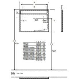 Зеркало в ванную комнату Villeroy & Boch More To See 14 130х75 см с подсветкой A4291300