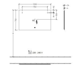 Дзеркало у ванну кімнату Villeroy & Boch More to See Lite 120х75 см з підсвічуванням A4591200