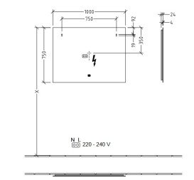 Дзеркало у ванну кімнату Villeroy & Boch More to See Lite 100х75 см з підсвічуванням A4591000