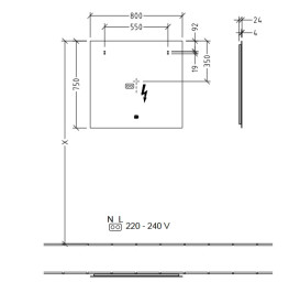 Зеркало в ванную комнату Villeroy & Boch More to See Lite 80х75 см с подсветкой A4598000