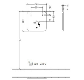 Дзеркало у ванну кімнату Villeroy & Boch More to See Lite 60х60 см з підсвічуванням A4626000