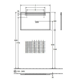 Дзеркало у ванну кімнату Villeroy & Boch More To See One 45х60 см з підсвічуванням A430A800