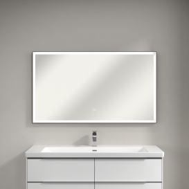 Зеркало в ванную комнату Villeroy & Boch Subway 3.0 130х75 см с подсветкой алюминий биколор A46313BC