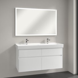 Зеркало в ванную комнату Villeroy & Boch Subway 3.0 120х75 см с подсветкой алюминий белый матовый A4631200