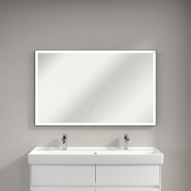 Зеркало в ванную комнату Villeroy & Boch Subway 3.0 120х75 см с подсветкой алюминий биколор A46312BC