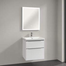 Дзеркало у ванну кімнату Villeroy & Boch Subway 3.0 60х75 см з підсвічуванням алюміній білий матовий A4636000