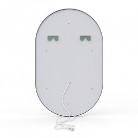 Дзеркало у ванну кімнату Volle 50х80 см з підсвічуванням диммером і підігрівом чорний 16-42-500B