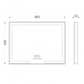 Зеркало в ванную комнату Volle 80х60 см подсветка/подогрев/bluetooth/часы 16-14-800