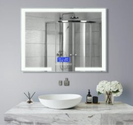 Зеркало в ванную комнату Volle 80х60 см подсветка/подогрев/bluetooth/часы 16-14-800