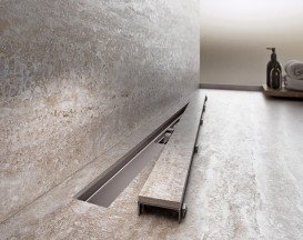 Жолоб водостічний AlcaPlast APZ15 Marble 750 мм без порогів решітка під плитку нержавіюча сталь APZ15-750