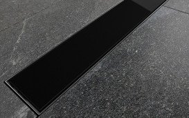 Желоб водосточный Besco Virgo Duo 90 см стекло черный OL-90-VBL