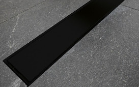 Жолоб водостічний Besco Virgo Nero Duo 80 см нержавіюча сталь чорний OL-80-VN