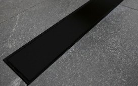 Жолоб водостічний Besco Virgo Nero Duo 90 см нержавіюча сталь чорний OL-90-VN