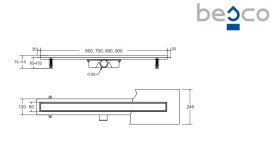 Жолоб водостічний Besco Virgo Nero Duo 90 см нержавіюча сталь чорний OL-90-VN