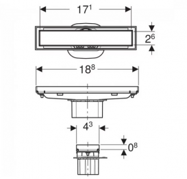 Накладная панель для водосточного желоба Geberit CleanLine для облицовки плиткой 154.455.00.1