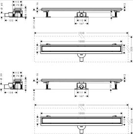 Желоб водосточный Hansgrohe RainDrain Go 1000 мм матовый черный 56275670