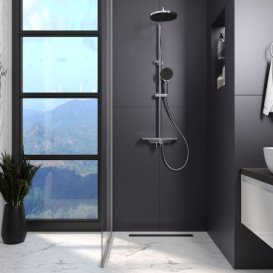 Жолоб водостічний Koller Pool Aqua 60 см з решіткою Line ABS-пластик/нержавіюча сталь AQL0600