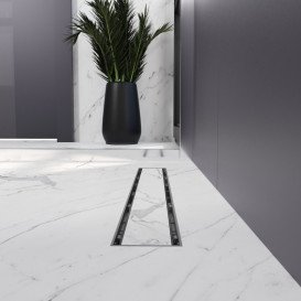 Жолоб водостічний Koller Pool Aqua 60 см з решіткою Duo під плитку ABS-пластик/нержавіюча сталь AQLD0600