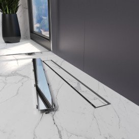 Жолоб водостічний Koller Pool Aqua 70 см з решіткою Duo під плитку ABS-пластик/нержавіюча сталь AQLD0700